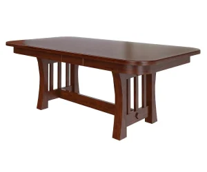 Curved Mission Double Pedestal Dining Table